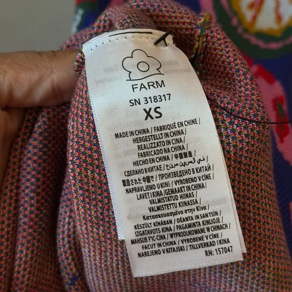 NWT Farm Rio Fruit Salad Knit Midi Sleeveless Sweater Dress XS - Picture 8 of 8